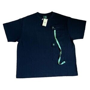 Razer Xanthus Double Pocket Oversized Tee Mens XL Black Cotton Crew Neck Shirt